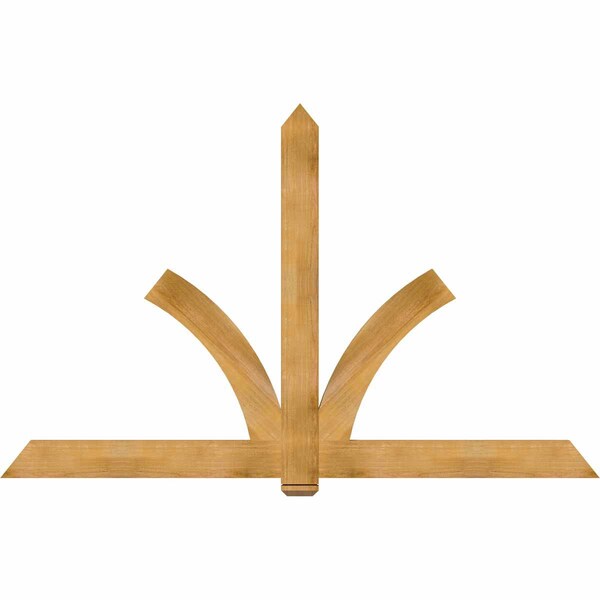 Ekena Millwork Redmond Rough Sawn Timber Gable Bracket, Western Red Cedar, 96"W x 60"H x 2"D x 6"F, 15/12 Pitch GBW096X60X0206RED00RWR - main